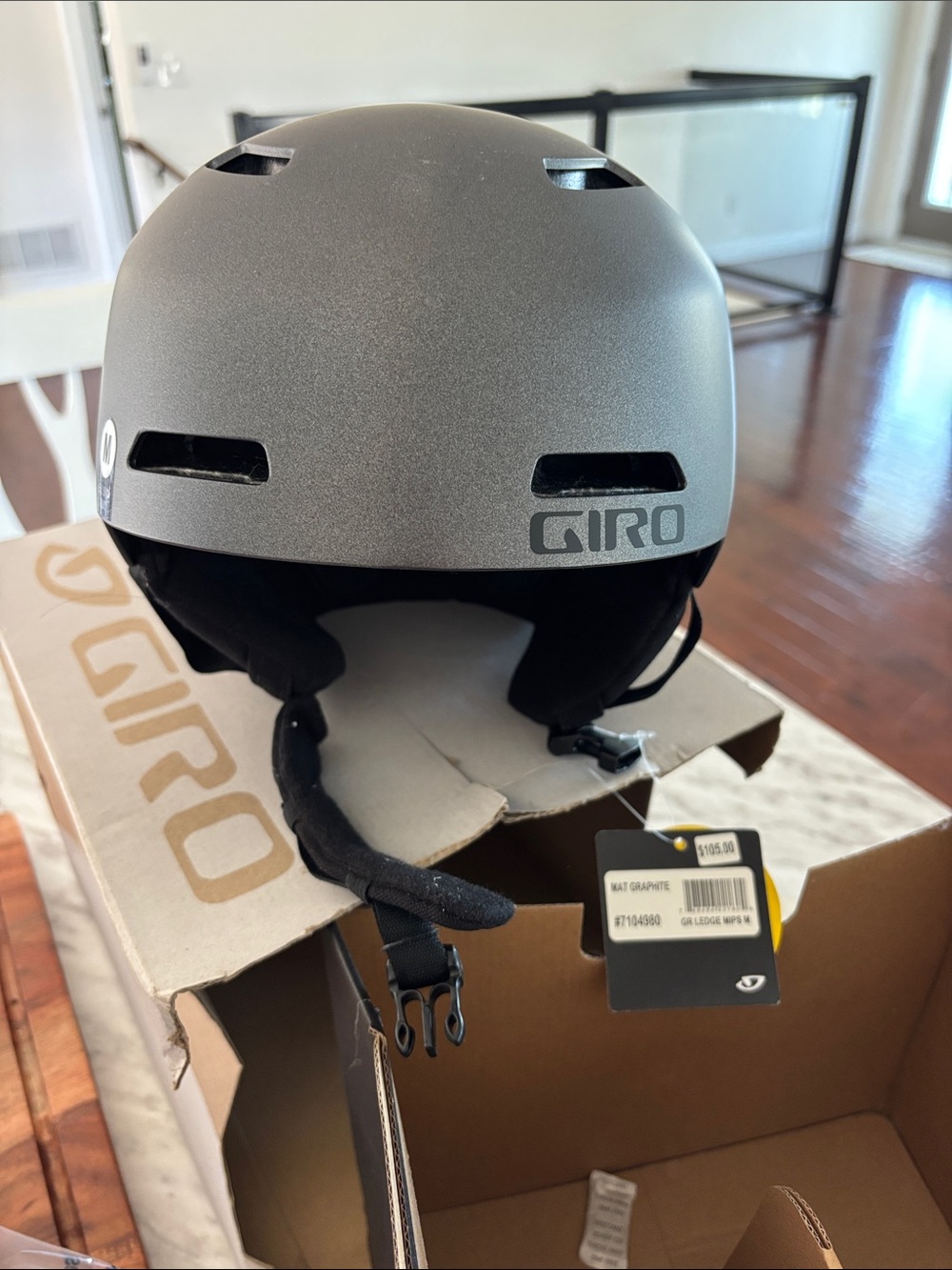 Giro Matte Graphite Helmet - Gray Finish ledge MIPS size medium